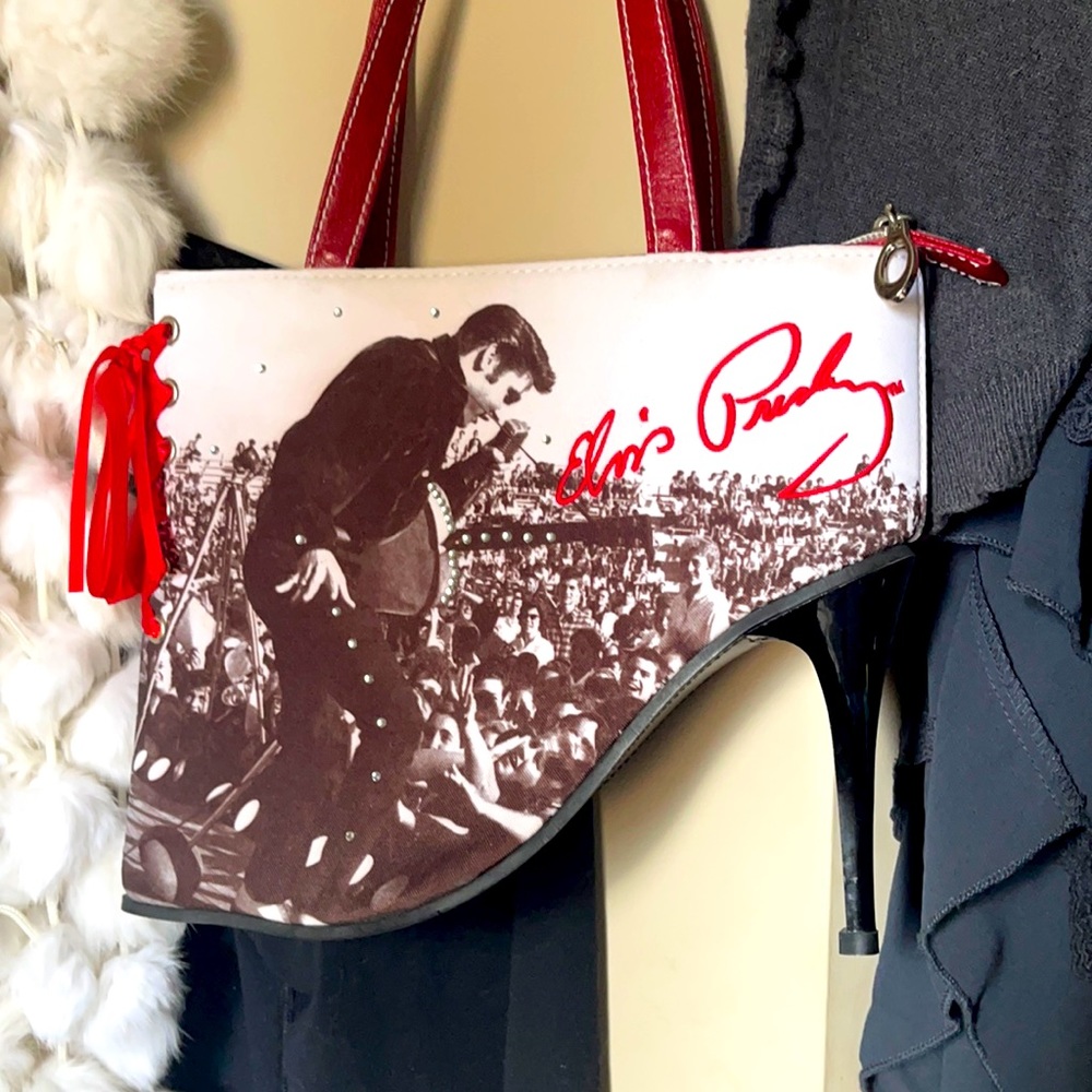 👠🤍❤️🖤 Elvis High Heeled Shoe Purse 🖤❤️🤍👠